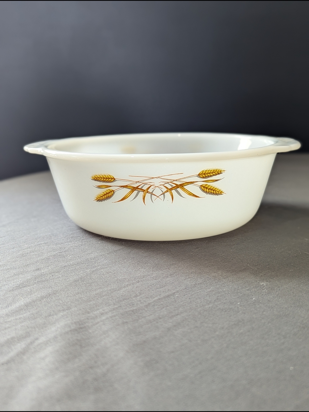 Vintage Anchor Hocking Fire King 447 Wheat Pattern 1.5 Quart Casserole Dish